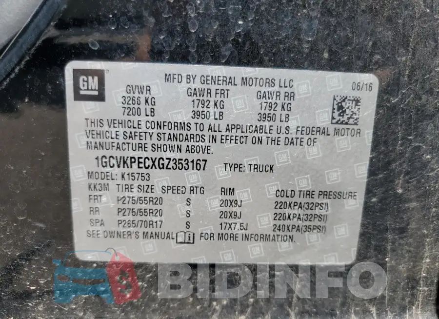 1GCVKPECXGZ353167 Photo# 12