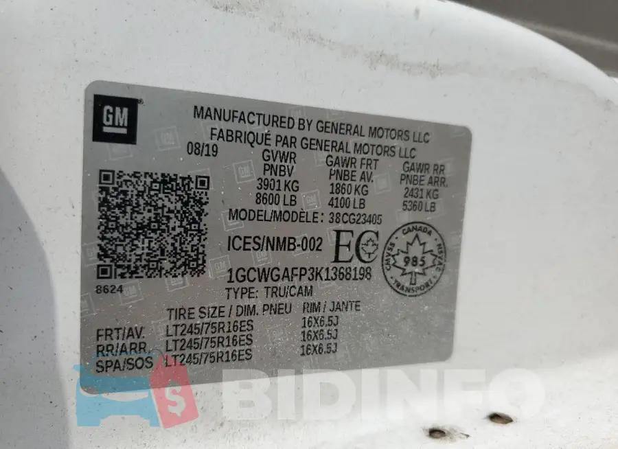 1GCWGAFP3K1368198 Photo# 14