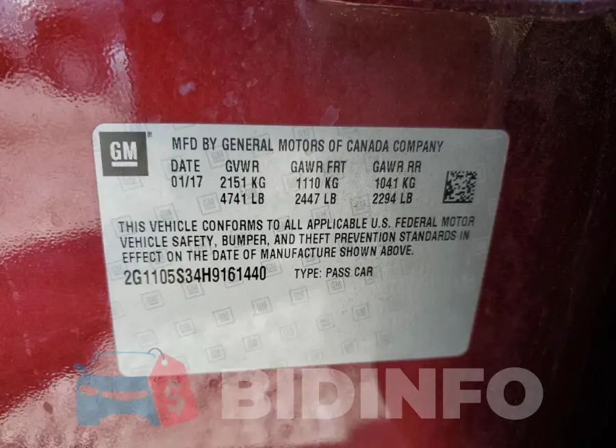 2G1105S34H9161440 Photo# 12