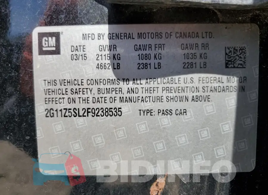 2G11Z5SL2F9238535 Photo# 12