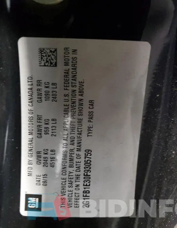 2G1FB1E30F9305759 Photo# 12