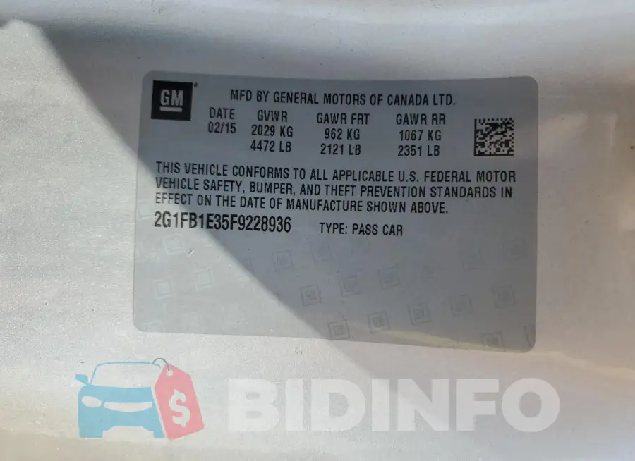 2G1FB1E35F9228936 Photo# 13