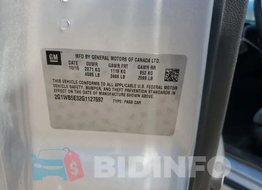 2G1WB5E32G1127697 Photo# 12