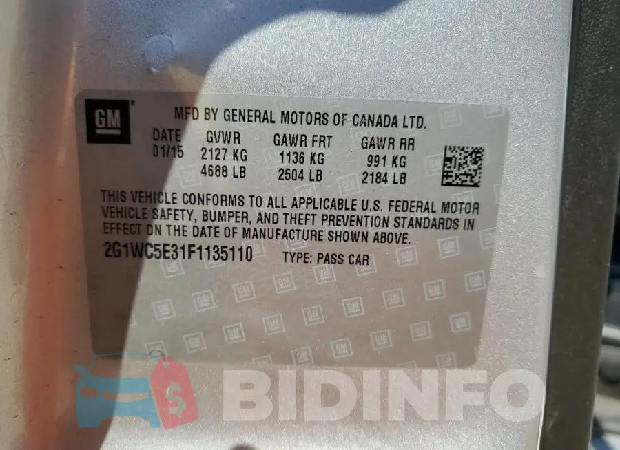 2G1WC5E31F1135110 Photo# 12