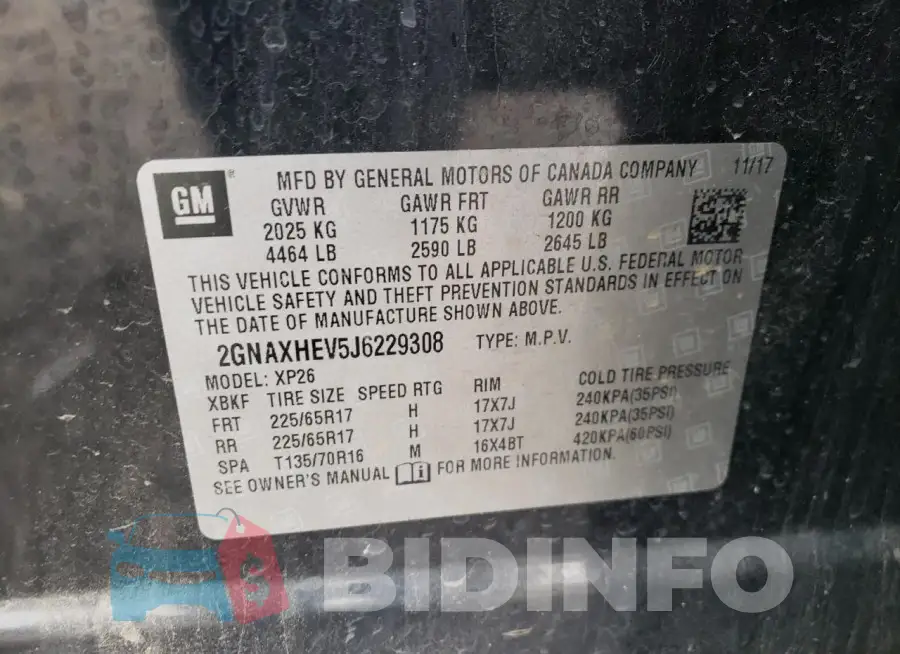 2GNAXHEV5J6229308 Photo# 13
