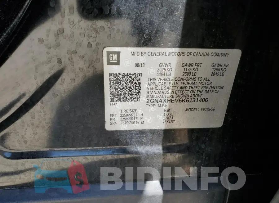 2GNAXHEV6K6131406 Photo# 13