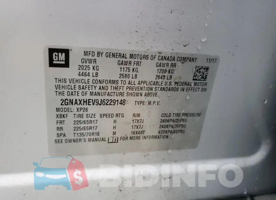 2GNAXHEV9J6229148 Photo# 13