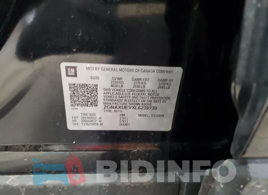 2GNAXUEVXL6239733 Photo# 13