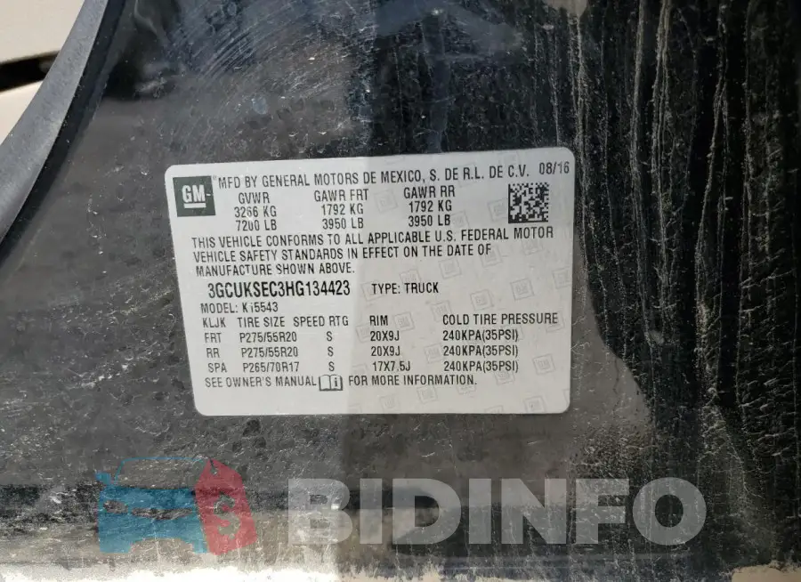 3GCUKSEC3HG134423 Photo# 12