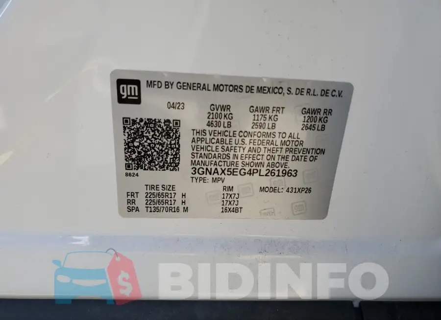 3GNAX5EG4PL261963 Photo# 14