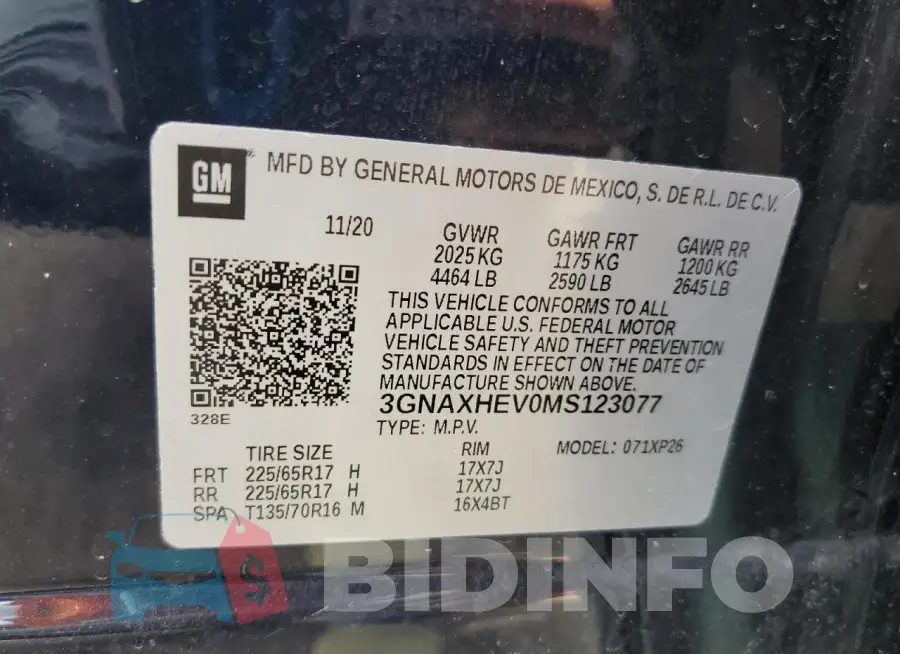 3GNAXHEV0MS123077 Photo# 14