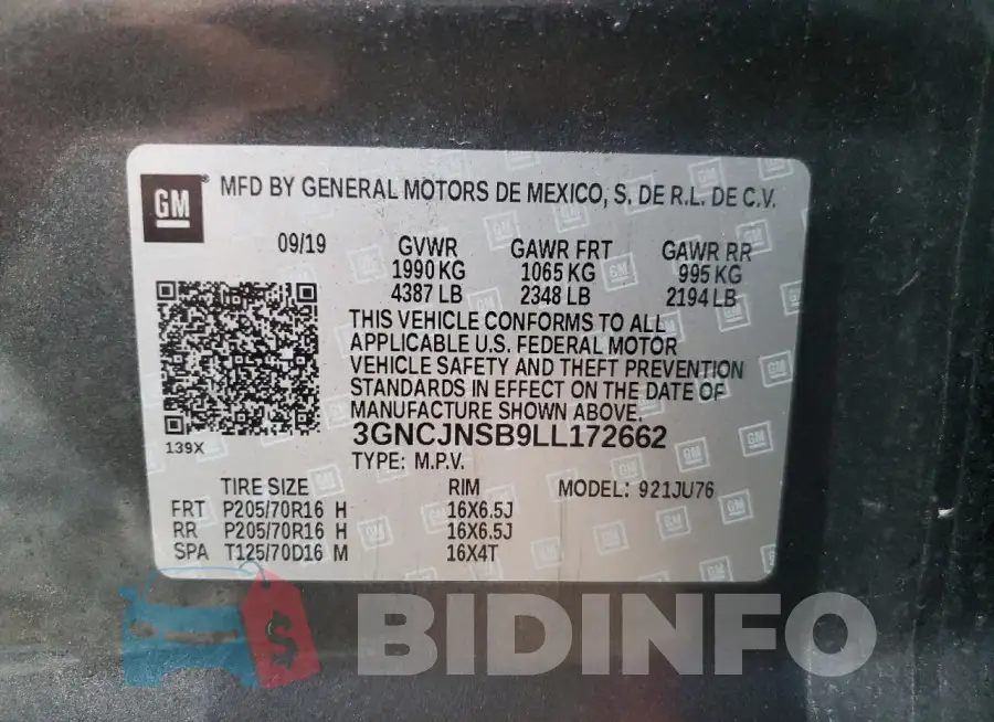 3GNCJNSB9LL172662 Photo# 13