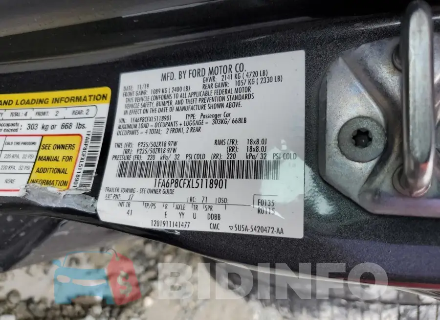 1FA6P8CFXL5118901 Photo# 10