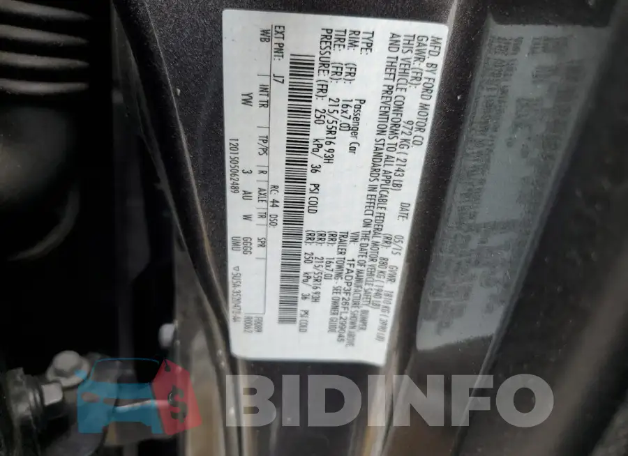 1FADP3F26FL299045 Photo# 12