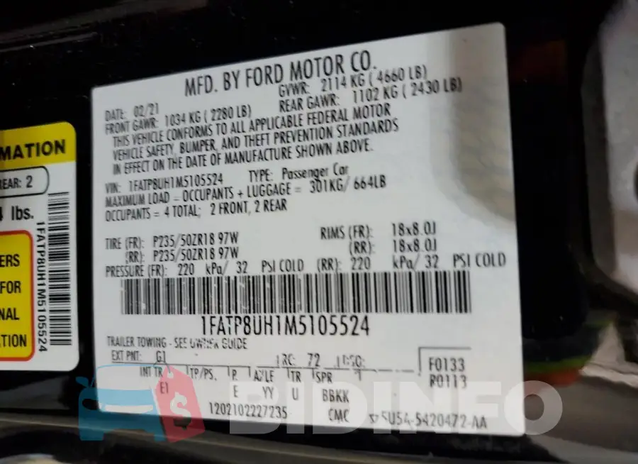 1FATP8UH1M5105524 Photo# 13