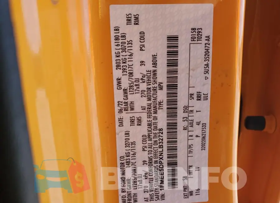 1FMEE5DPXNLB32728 Photo# 13