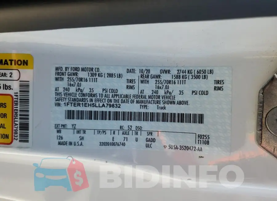1FTER1EH5LLA79832 Photo# 12