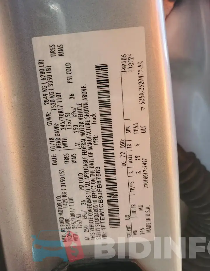 1FTEW1CB9JFB87583 Photo# 13