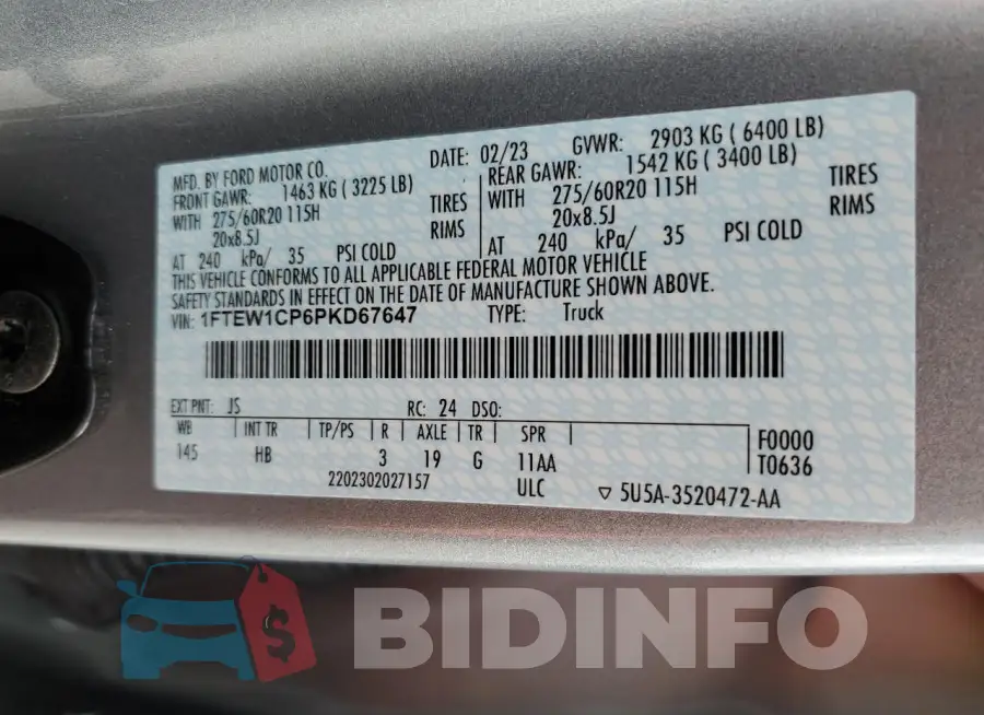 1FTEW1CP6PKD67647 Photo# 12
