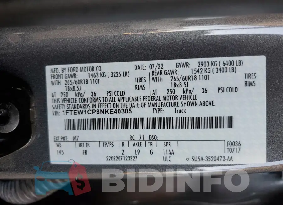 1FTEW1CP8NKE40305 Photo# 12