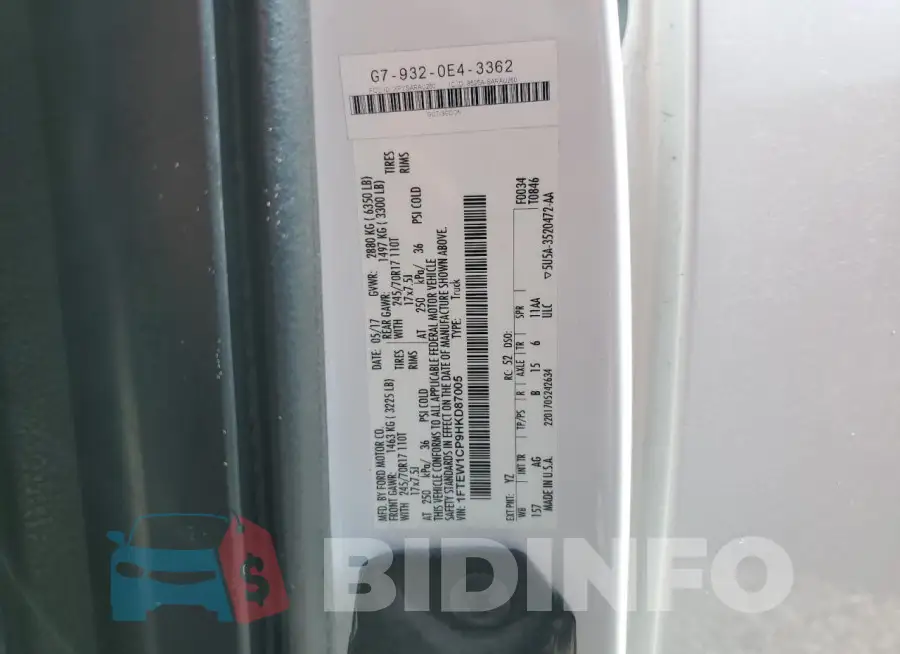 1FTEW1CP9HKD87005 Photo# 12