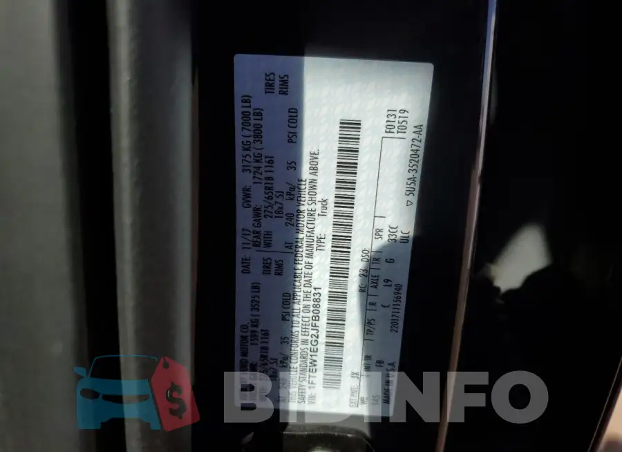 1FTEW1EG2JFB08831 Photo# 12