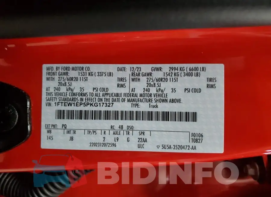 1FTEW1EP5PKG17327 Photo# 12