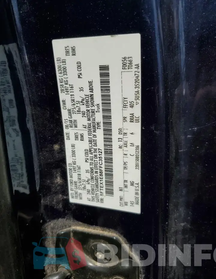 1FTEX1E88FFC35127 Photo# 12