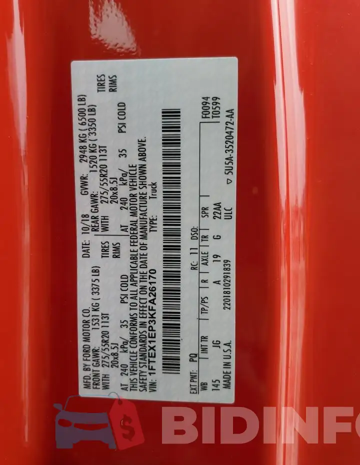 1FTEX1EP3KFA26170 Photo# 12