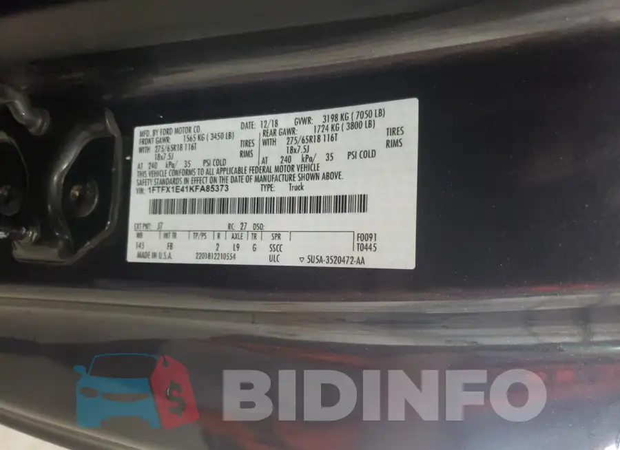 1FTFX1E41KFA85373 Photo# 12