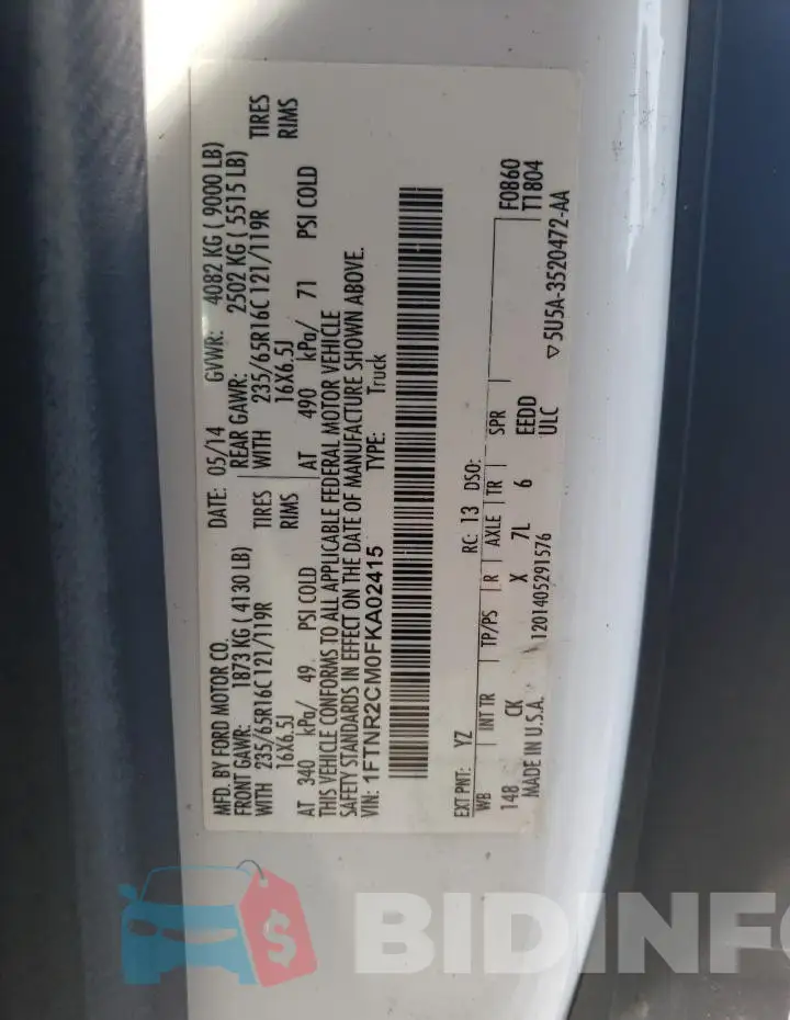 1FTNR2CM0FKA02415 Photo# 12