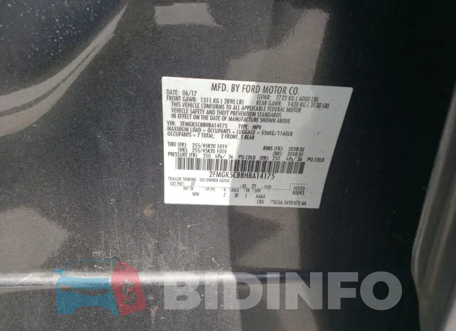 2FMGK5C88HBA14175 Photo# 13