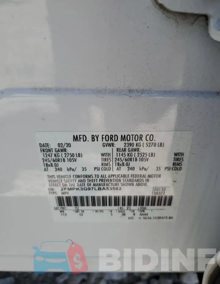 2FMPK3G97LBA53582 Photo# 13