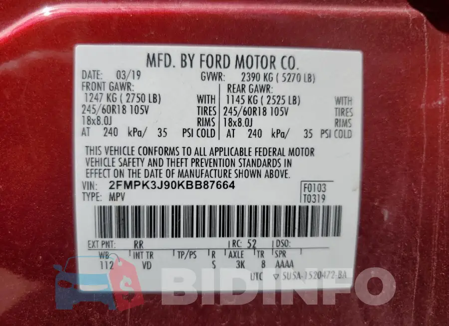 2FMPK3J90KBB87664 Photo# 13