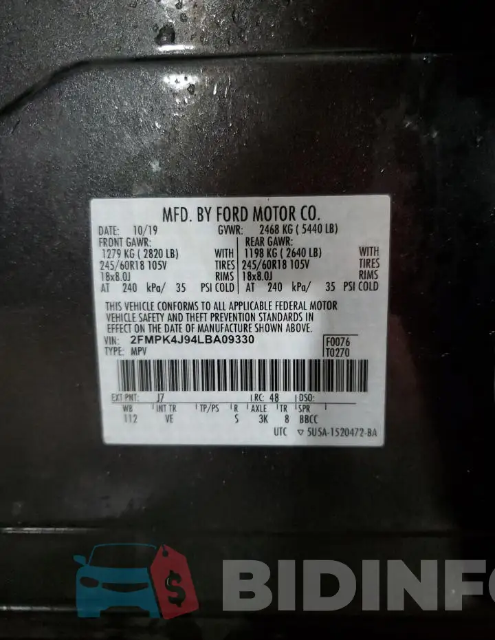 2FMPK4J94LBA09330 Photo# 12
