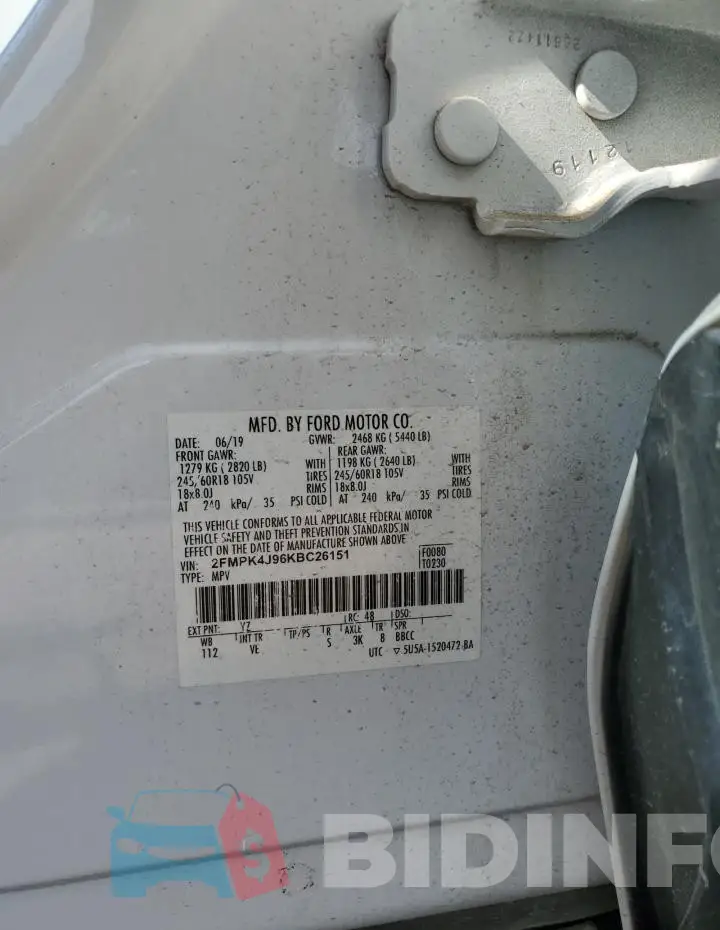 2FMPK4J96KBC26151 Photo# 13
