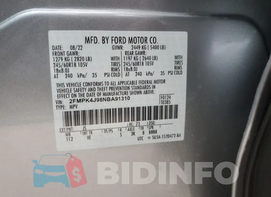2FMPK4J98NBA91310 Photo# 14