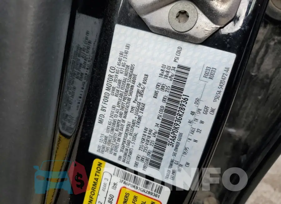 3FA6P0K93GR289361 Photo# 12