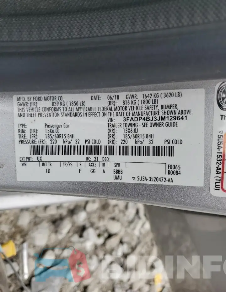 3FADP4BJ3JM129641 Photo# 12