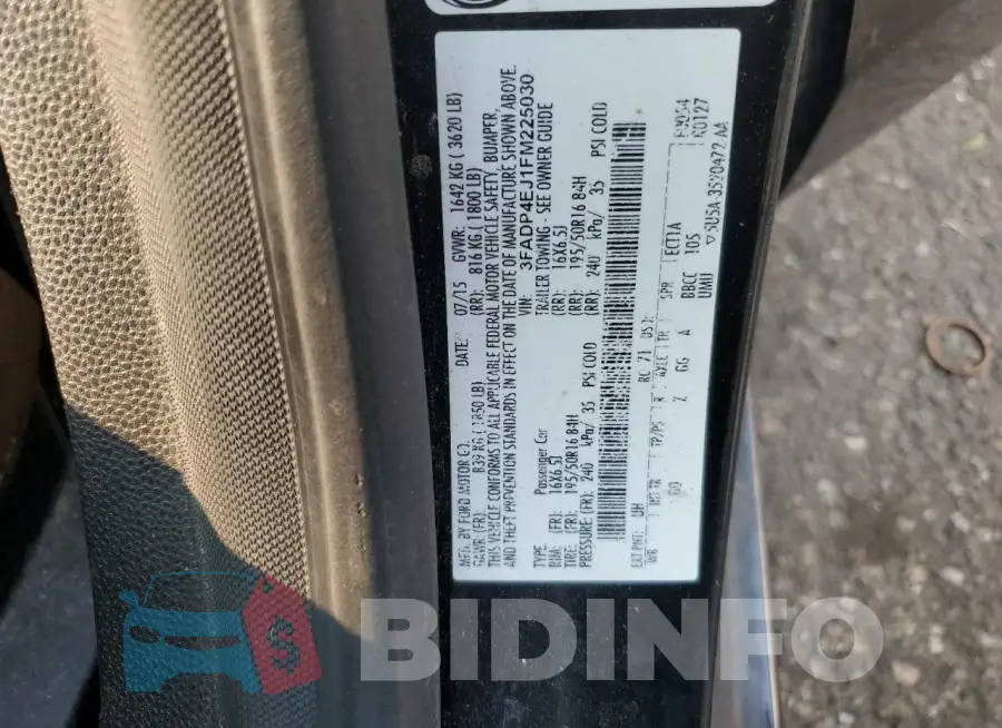 3FADP4EJ1FM225030 Photo# 12