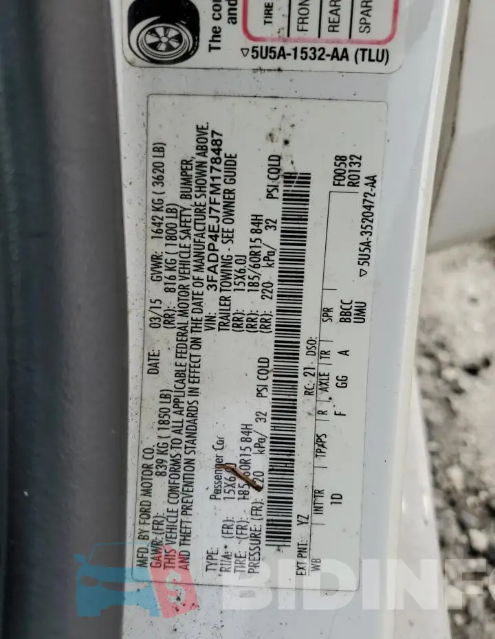 3FADP4EJ7FM178487 Photo# 13
