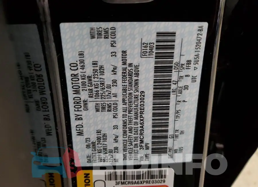 3FMCR9A6XPRE03029 Photo# 12