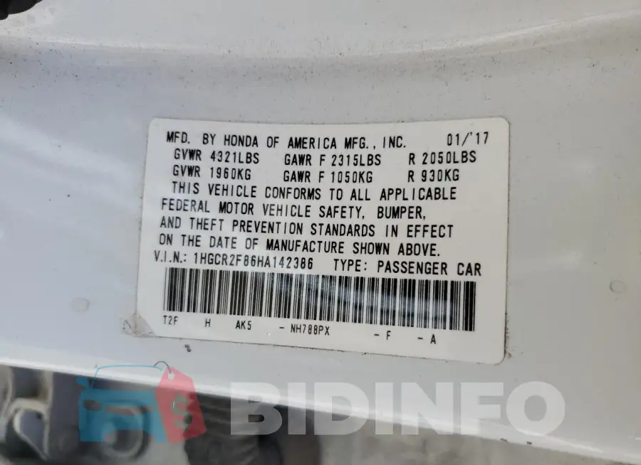 1HGCR2F86HA142386 Photo# 13