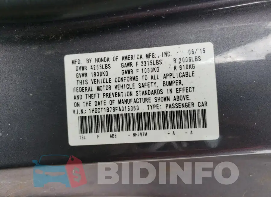 1HGCT1B79FA015363 Photo# 12