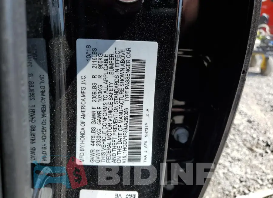 1HGCV1F36JA269056 Photo# 12