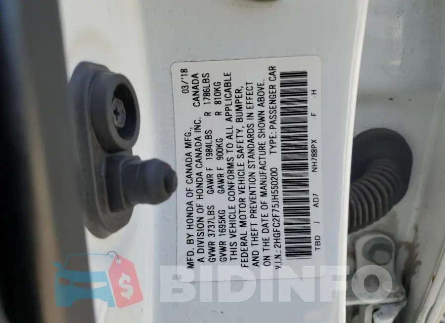 2HGFC2F75JH550200 Photo# 12