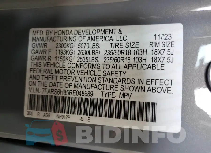 7FARS6H85RE048689 Photo# 14