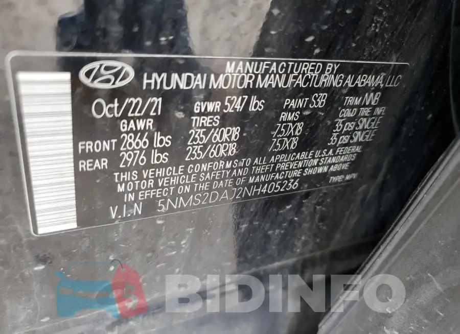 5NMS2DAJ2NH405236 Photo# 13