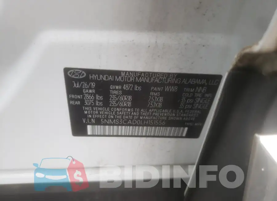 5NMS3CAD0LH151556 Photo# 14