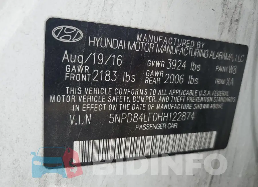 5NPD84LF0HH122874 Photo# 13